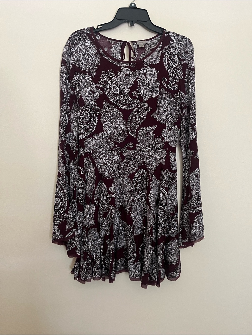 Ecote Paisley Print Bell Sleeve Dress